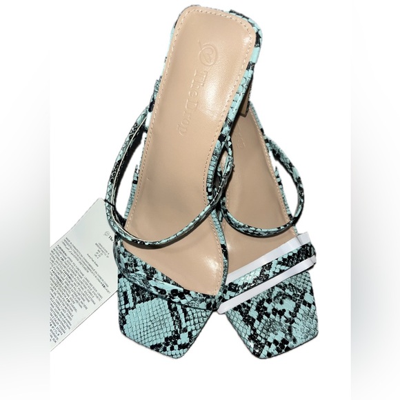 The Drop Avery Teal Snake Sandal Heels, NWT, Size 6 - Picture 2 of 6